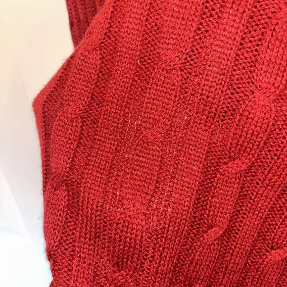 Susie Rose XXL Red Knit Sweater Button Collar Long Sleeve Women’s Top - Picture 6 of 9